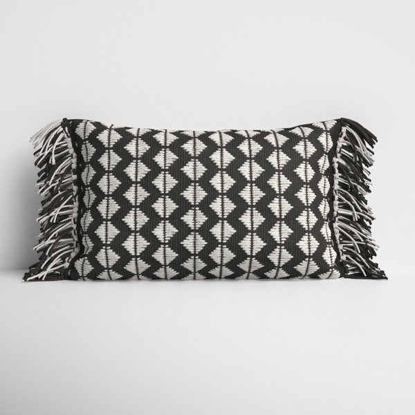 Senda Fringed Polyester Indoor/Outdoor Lumbar Throw Pillow & Reviews